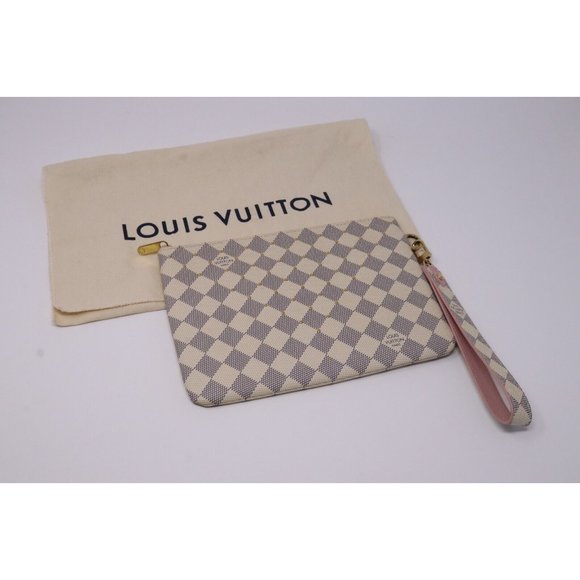 Louis Vuitton Rose Ballerine and Damier Azur Coated Canvas Studded City Pouch - Picture 15 of 15